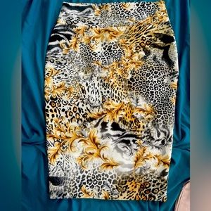 Vibrant fun animal print pencil skirt
